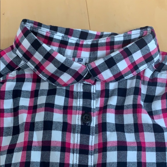 BOGO Uniqlo pink & black Shacket top sz 150 (11) - Picture 2 of 4